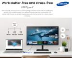 Samsung Monitor 4K(3840x2160) 27 Inch - USB C - 1 Billion Colors with HDR10 - Intelligent Eye Care - Height Adjustable Stand - w/HDMI Cable