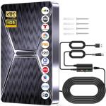 2025 Upgraded Indoor TV Antenna, 2700+ Miles Range HD Digital Antenna for Smart TV, Strongest Antenna with Amplified Signal Booster Supports 4K 8K 1080p All TVs- 38FT Coaxial Cable for Local Channels