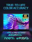CAPERAVE 17.3" Portable Monitor 4K, 500 Nits 3840 * 2160p 100% Adobe RGB Travel Monitor with Bulit-in Kickstand & Speakers, Portable Computer Monitor, External Monitors for Laptop PC Xbox Switch PS4/5