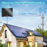 2025 HDTV Antenna for Smart TV Indoor 1700 Miles -Digital TV Antenna for Local Channels-TV Antenna Amplified Booster Support 4K 8K 1080p 360° Signal Reception Long Range-16FT Coax Cable