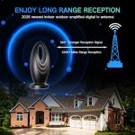2025 TV Antenna for Smart TV and Old TV, 2200+ Miles Range HD Digital TV Antenna Indoor with 360° Signal Strongest Booster, Supports Local Channels 1080P 4K Reception for Home, RV, Camping (32ft)