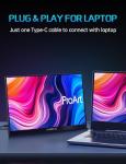 CAPERAVE 17.3" Portable Monitor 4K, 500 Nits 3840 * 2160p 100% Adobe RGB Travel Monitor with Bulit-in Kickstand & Speakers, Portable Computer Monitor, External Monitors for Laptop PC Xbox Switch PS4/5
