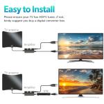 2025 HDTV Antenna for Smart TV Indoor 1700 Miles -Digital TV Antenna for Local Channels-TV Antenna Amplified Booster Support 4K 8K 1080p 360° Signal Reception Long Range-16FT Coax Cable