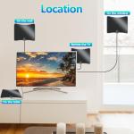2025 HDTV Antenna for Smart TV Indoor 1700 Miles -Digital TV Antenna for Local Channels-TV Antenna Amplified Booster Support 4K 8K 1080p 360° Signal Reception Long Range-16FT Coax Cable