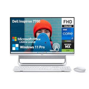 Dell All In One Desktop Computer 27 Inch Touchscreen FHD, Home Business AIO PC Desktop, Intel Core i7,NVIDIA GeForce MX330,32GB RAM 1TB SSD+512GB PSSD,Lifetime Office Windows 11 Pro,RJ-45,USB-C,Webcam