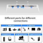 21.5 Inch Touchscreen Monitor FHD 1920x1080P, White, 75Hz, Built-in Speakers, HDMI VGA USB Port, 10-Point Computer Touch Screen PC Display, VESA Wall Mountable