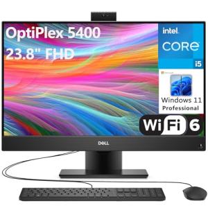 Dell OptiPlex 5400 24 AIO 23.8" FHD Business All-in-1 Desktop Computer, Intel Hexa-Core i5-12500T (Beat i7-11700T), 32GB DDR4 RAM, 1TB PCIe SSD, WiFi 6, Bluetooth, Windows 11 Pro