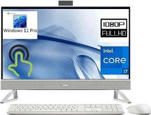 Dell Inspiron 27 7720 All-in-One 27" Touchscreen FHD Business AIO Desktop Computer, 13th Gen Intel 10-Core i7-1355U, 32GB DDR4 RAM, 2TB PCIe SSD, GeForce MX550, WiFi 6E, White, Windows 11 Pro