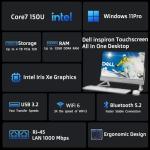 Dell Inspiron All-in-One Touch Screen Desktop Computer, 24" LED Low Blue Light Display, 14th Gen Intel Core7 150U, 64GB RAM, 1TB PCIe SSD, Wi-Fi 6, USB-C, HDMI, Wireless KB & Mouse, Windows 11 Pro