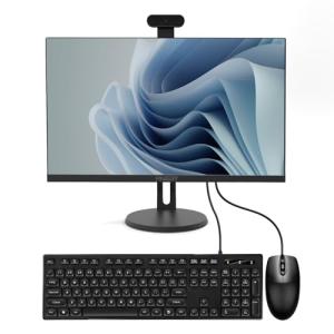 PINGDY 24" All-in-One Desktop Computer, i7 Quad-Core 11, 16GB RAM, 512GB SSD, Wired Keyboard& Mouse, RGB Speaker and Webcam, (i7/16G/512G) (Black)
