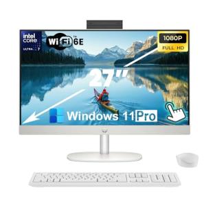 HP 27-inch All-in-One Desktop PC - Intel 12-Cores Ultra 7-155U • 64GB DDR5 RAM, 2TB SSD • FHD Touchscreen Display • Intel UHD Graphics • Windows 11 Pro • Wireless KB & Mouse • Wi-Fi 6 • HDMI