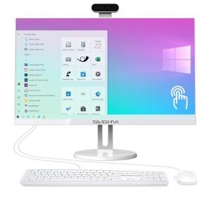 SIUGHVA All-in-One Desktop Computer, 24" FHD Touchscreen i7 16GB RAM, 512GB SSD, Quad-Core 11, Wired Keyboard