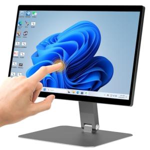 15.6" All-in-One Desktop Computers, FHD 180°Adjustable Touchscreen Win 11 Pro Industrial Computer Intel N100 8GB RAM/128GB ROM, HDMI 2.0 WiFi 5 Bluetooth 5.0 for Office/Automation/Kiosk/Bar/Warehouse