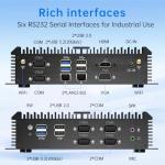 msecore Industrial PC, Fanless Mini Computer with Core i7-1165G7, 16G RAM 512G SSD, Dual 2.5G LAN, 6*COM RS232, Support 4G Module/SIM, Wi-Fi 6, 1*HDMI 1*VGA, Windows 11 Pro/Linux/Ubantu