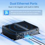msecore Industrial PC, Fanless Mini Computer with Core i7-1165G7, 16G RAM 512G SSD, Dual 2.5G LAN, 6*COM RS232, Support 4G Module/SIM, Wi-Fi 6, 1*HDMI 1*VGA, Windows 11 Pro/Linux/Ubantu