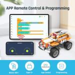 makerzoid STEM Coding Robot Kits for Kids Ages 6+, 26-in-1 Educational Programmable Scratch Coding Robotics Kit, APP RC Robot Jeep Car Birthday Children's Day Gift for Boy Girls(400+ Pcs)