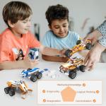 makerzoid STEM Coding Robot Kits for Kids Ages 6+, 26-in-1 Educational Programmable Scratch Coding Robotics Kit, APP RC Robot Jeep Car Birthday Children's Day Gift for Boy Girls(400+ Pcs)