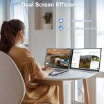 Zerfis Laptop Screen Extender, Ultra-Thin 14" FHD 1080P Portable Monitor for Laptop, 1.3lbs Lightweight Dual Monitor Extender Plug & Play for 13"-17" Laptops, Compatible with Wins/Mac/Android/Chrome
