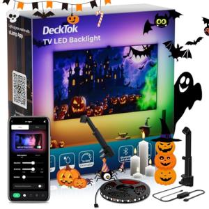 DeckTok TV LED Backlight 15.5ft - TV Lights That Change with Screen for 55-100'' RGB LED Strip Lights Cuttable with Smart App Control Game & Music Sync Color Changing Light for Home Decor