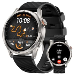 KOSPET Magic R10 Smart Watch for Men Women with GPS, 50-Day Battery Life, 1.43" AMOLED, 5ATM Waterproof Fitness Watch with Heart Rate/Sleep Tracker, Voice Assistants (Silver)