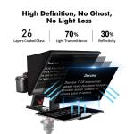 Desview T12S Teleprompter, 12.9 inch Metal Teleprompter, High Display Glass, Compatible with Smartphone/Tablet/ipad/Camera, Easy Assembly, Carry Case Included, Great Partner for Video Making