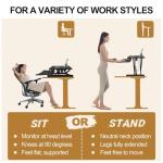 OUKMIC Standing Desk Converter 32” Height Adjustable Sit to Stand Up Desk Riser with Keyboard Tray for Home or Office, Dual Monitor and Computer Workstation Wide 2-Tier Desktop, Black