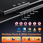 kksmart Portable Monitor 18.5 inch 1080P FHD 128% sRGB 100Hz, Travel Monitor for Laptop MacBook Surface PC Xbox PS5, HDMI Dual USB-C VESA Compatible Built-in Speaker, with Kickstand