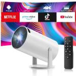 Projector with WiFi and Bluetooth, Mini Projector, 4K 1080P Support Portable Wireless Movie Projectors 220° Rotatable 130'' Screen Auto Keystone Compatible with HDMI/iPhone/TV Stick for Bedroom Indoor