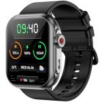 Smart Watch for Men Women, 1000mAh Battery 100-Day Standby Time, 1.85" HD Screen Fitness Tracker, 110+ Sport Modes, IP68 Waterproof, Heart Rate/Sleep Monitor, Fitness Watch for Android/iPhone(Black)