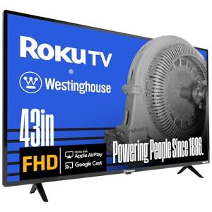 Westinghouse Roku TV - 43 Inch Smart TV, 1080P FHD Television with Wi-Fi Connectivity and Mobile App, LED Flat Screen Compatible with Apple HomeKit, Alexa and Google Assistant