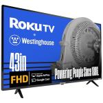 Westinghouse Roku TV - 43 Inch Smart TV, 1080P FHD Television with Wi-Fi Connectivity and Mobile App, LED Flat Screen Compatible with Apple HomeKit, Alexa and Google Assistant