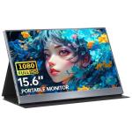 Upperizon Portable Monitor 15.6 Inch 1080P FHD HDR IPS Travel Screen HDMI USB-C Portable Monitor for Laptop MacBook PC Surface Xbox PS4/5 with Cover, VESA Compatible