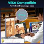 Upperizon Portable Monitor 15.6 Inch 1080P FHD HDR IPS Travel Screen HDMI USB-C Portable Monitor for Laptop MacBook PC Surface Xbox PS4/5 with Cover, VESA Compatible