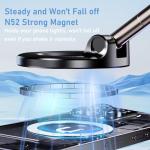 JUYOSOFT Vacuum Magnetic Phone Holder, 360° Adjustable Magnetic Car Mount, Foldable Portable Suction Cup Cell Phone Mount for Car/Gym/Mirror/Shower, Compatible with All Smartphones & All Car Models