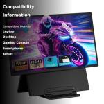 Laptop Screen Extender 23.8", 1080P FHD, IPS Portable Monitor with Rotable Detachable Stand & VESA, Height Adjustable Laptop Monitor Extender, Plug-Play for Windows/Mac/Android/Chrome/Linus/PS/Switch