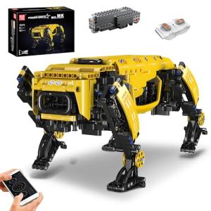 Mould King Robot Dog Building Kit, 936PCS Yellow APP RC Programmable STEM Toy, Robot Toys for Kids, Power Module & Educational Model