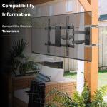 ZeboZap ZZTVA2044 NO Drill Full Motion Outdoor TV Mount | Gazebo TV Mount | Patio TV Mount | Pergola TV Mount | Square Post TV Mount | Stainless Steel Screws | Weatherproof | Holds 80lbs | Black