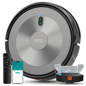 Robot Vacuum and Mop: 3000Pa Robotic Vacuum Cleaner for Under Furniture/Bed, 3-in-1 Robot Vacuum and Mop Combo, Gyro Navigation, 0.59" Obstacle Climb, App/Alexa Control for Hard Floors & Low-Pile Rugs