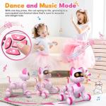 Robot Cat Interactive Toys for Girls: Remote Control Electronic Pink Kitty Pets - Robotic Can Dancing Touch Programmable Mechanical Cat for Kids Age 4-9 Christmas/Birthday Surprise Gifts