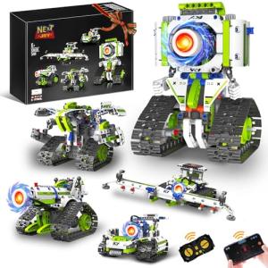 STEM Robot Building Kit Toys for Kids Ages 8-12,2025 New 5 In1 STEM Toys Robotics Set for Boys Girls,337 Pcs Blocks App & Remote Control Robot Building Set, Science Set for Kids Age 8 9 10 11 12+