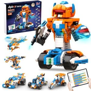 Apitor Robot X Robot Building Kit, 12-in-1 Programmable APP Remote Control RC Car, STEM Robotics Coding Set, Educational Birthday Gifts for Boys Girls Kids Ages 8-12 (600 Pieces)
