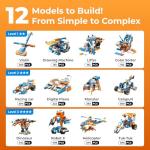 Apitor Robot X Robot Building Kit, 12-in-1 Programmable APP Remote Control RC Car, STEM Robotics Coding Set, Educational Birthday Gifts for Boys Girls Kids Ages 8-12 (600 Pieces)