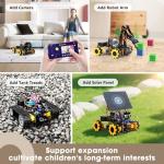 ACEBOTT Robot Kit, Robotics for Kids Ages 8-12 12-16, STEM Toys for Boys with Remote & App Control, Arduino & Scratch Compatible, Science Kits for Kids Age 8-12 12-16, Gift for Boys & Girls(Yellow)