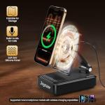 Joymate Gifts for Men and Women, Wireless Phone Charger Stand with Bluetooth Speaker and Adjustable Angle Phone Holder for Desk Tech Gift for Birthday/Anniversary (Black)