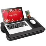 LAPGEAR Home Office Pro Lap Desk with Wrist Rest, Mouse Pad, and Phone Holder - Black Carbon - Fits up to 15.6 Inch Laptops - Style No. 91598
