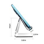 KTRIO Acrylic Cell Phone Stand Holder for Desk, Clear Phone Dock Cradle Compatible with iPhone 16/15/14/13 Pro Max 12/11 XR, All Smartphones, Office Accessories