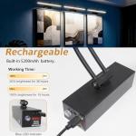 Yuichoy 2 Pack Picture Lights for Wall Battery Operated, 16 inch Wireless Art Lighting for Painting, 6 Colors Picture Frame Lights with Remote, Dimmable 5200mAh Gallery Light, Black