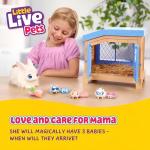 Little Live Pets Bunny Mama Surprise Toy Set, Hutch Interactive Animal Playset with 3 Surprise Babies, 20+ Sounds, Bunny Accessories for Girls Ages 3+