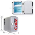 Diet Coke Mini Fridge - 6 Can Refrigerator for Bedroom Office, Portable Table Top Beverage Cooler, 12V 110V Refrigerador For Drinks, Soda, Wine, Use In Car, Dorm, Outdoor, Patio