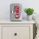 Diet Coke Mini Fridge - 6 Can Refrigerator for Bedroom Office, Portable Table Top Beverage Cooler, 12V 110V Refrigerador For Drinks, Soda, Wine, Use In Car, Dorm, Outdoor, Patio
